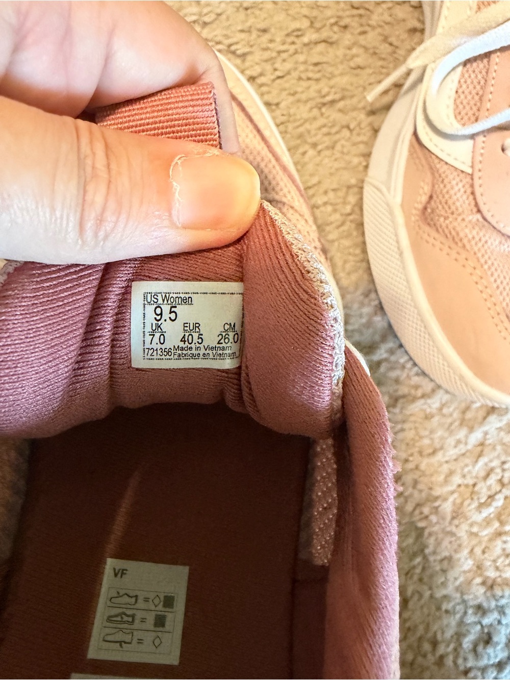 Vans Women’s Pink and White Low-Top Sneakers - Picture 9 of 10